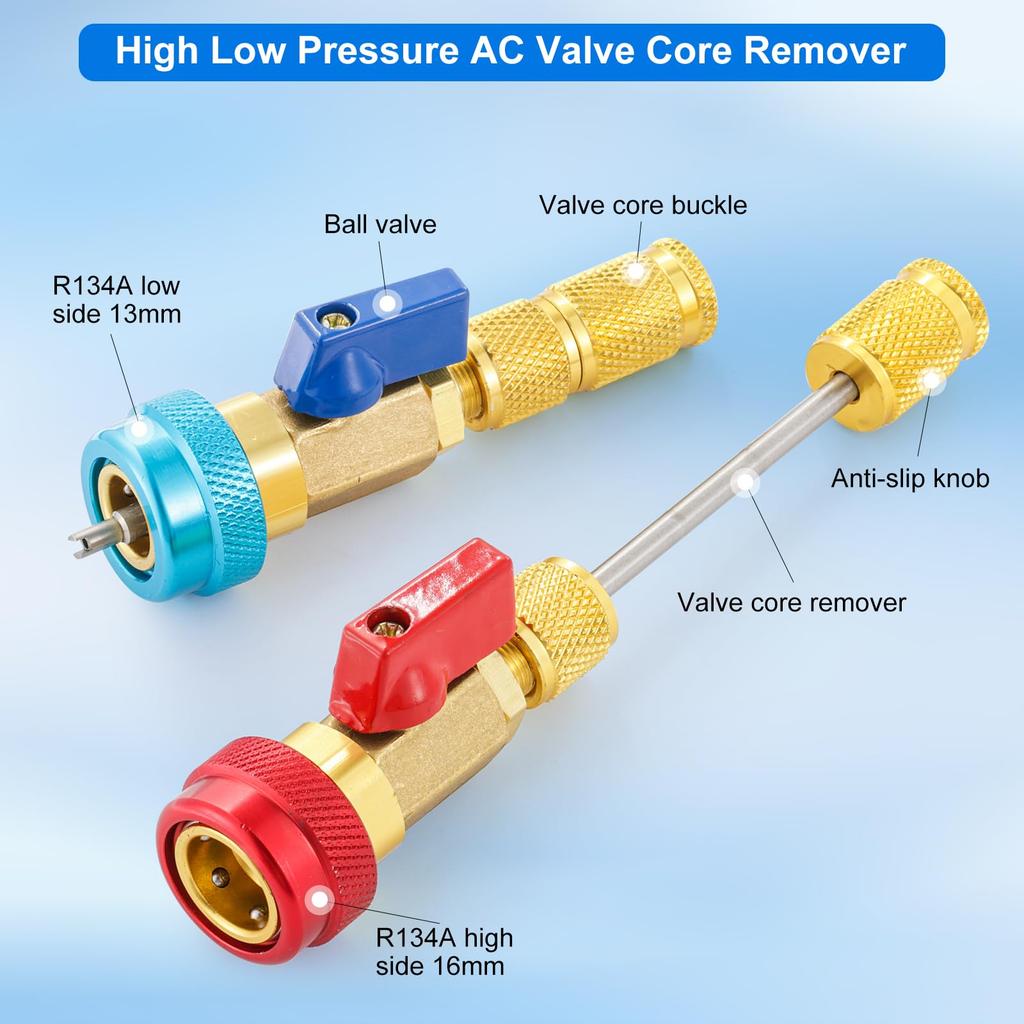 R134A Valve Core Quick Remover Installer, R134A R12 Hi-Lo Pressure