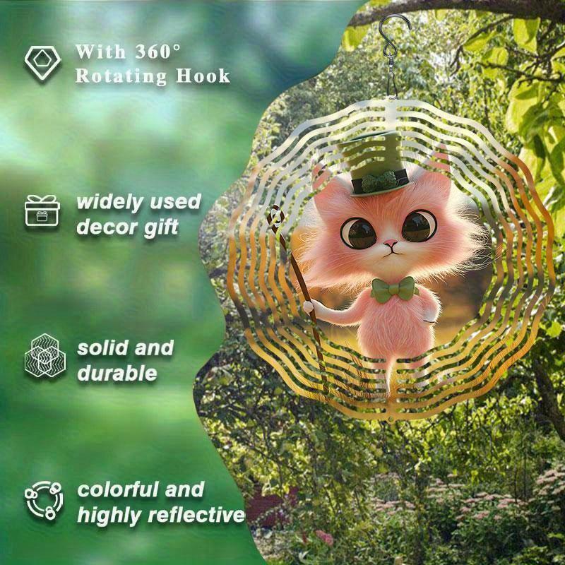 10 Inch Hanging Wind Spinner with 360 Degree Hook for Balcony Garden Decor Spring Summer Outdoor Decoration