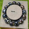 Infiltrated Three-Eyed Agate Dzi Bead Bracelet, Unisex Daluo Style