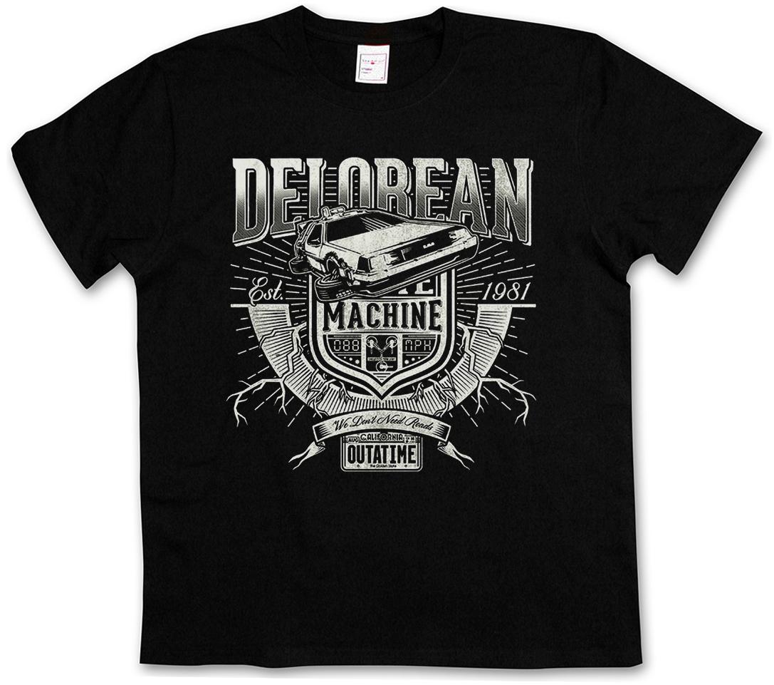 CAR TIME MACHINE T-SHIRT Michael Back To J. The Future Shirt Car Fox S