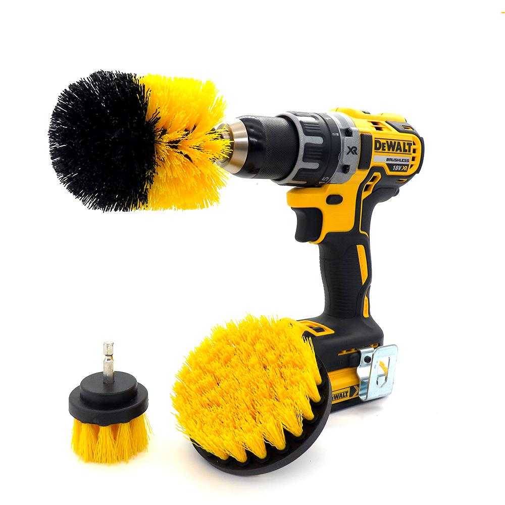 3-Piece Electric Drill Cleaning Brush Set for Cars, Discs, and Bathrooms