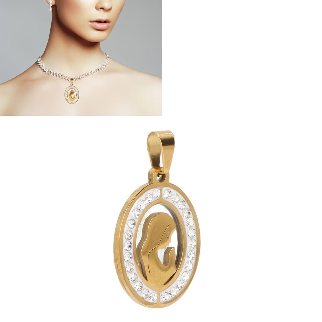 Virgin Mary Pendant Exquisite Carving   Steel Virgin Mary Jewelry for Men Women Daily Wear