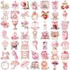50 Pink Fairy Tale Stickers Pack Waterproof Transparent PET Hand Account Girl Material Decorative Guitar Notebook