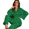 Ladies Plus Size Christmas Tree Print Long Sleeve Trousers Pajamas Set