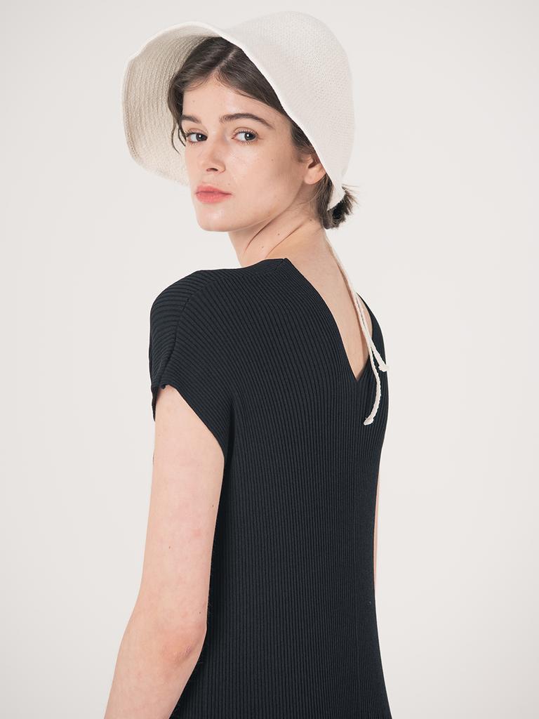Wednesday Delight Wed_V Neck Sleeveless Dress_Black