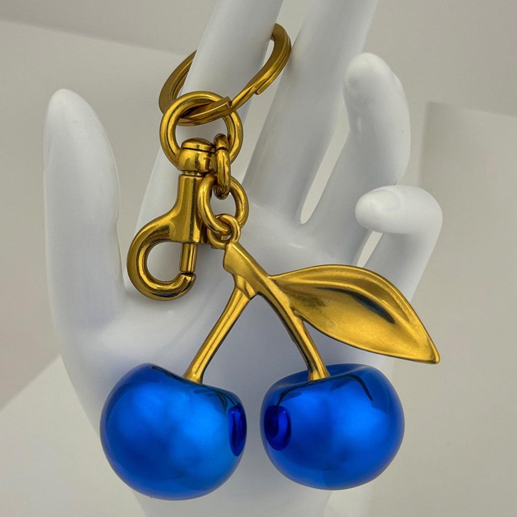 Stylish Blue Cherry Key Rings Unique Designs Hanging Ornament for Handbags and Keys Present for Fashion Lovers