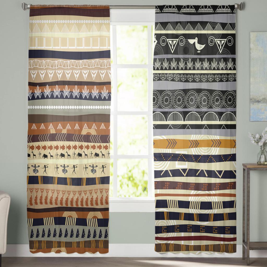 Afrika Indischer Elefant Fenstervorhänge Wohnzimmer Tüllvorhänge Küche Dekor Kinderzimmer Vorhang Fensterbehandlung