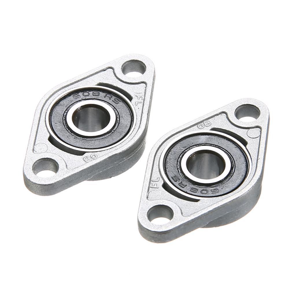 2Pcs 8mm Bore Diameter KFL08 Pillow Block Bearing Flange Rhombic Bearings New