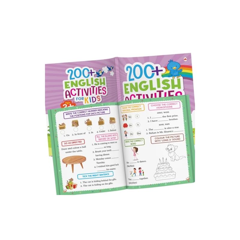 Complete Primary English Grammar Workbook Set (Set of Books) Practice English Concepts In an Interactive Way Activity Book for Kids Reading ..