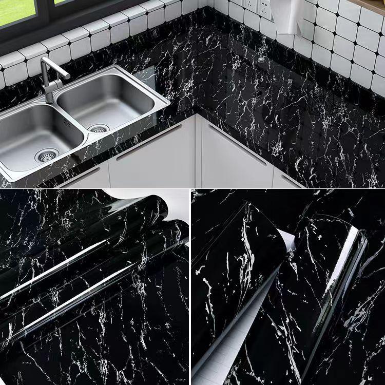 Pvc Thickened Water-Repellent And Oil-Proof Marble Wall Cover Self-Adhesive Sticker Bathroom Cabinet Cooktop Desktop Decorative Film