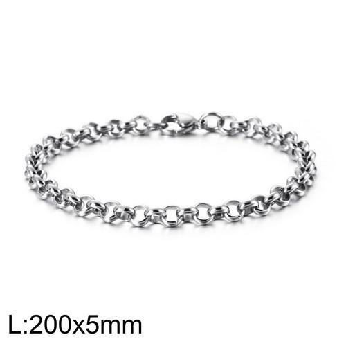 Simple Chain Punk Style Stainless Steel Men And Women Bracelets