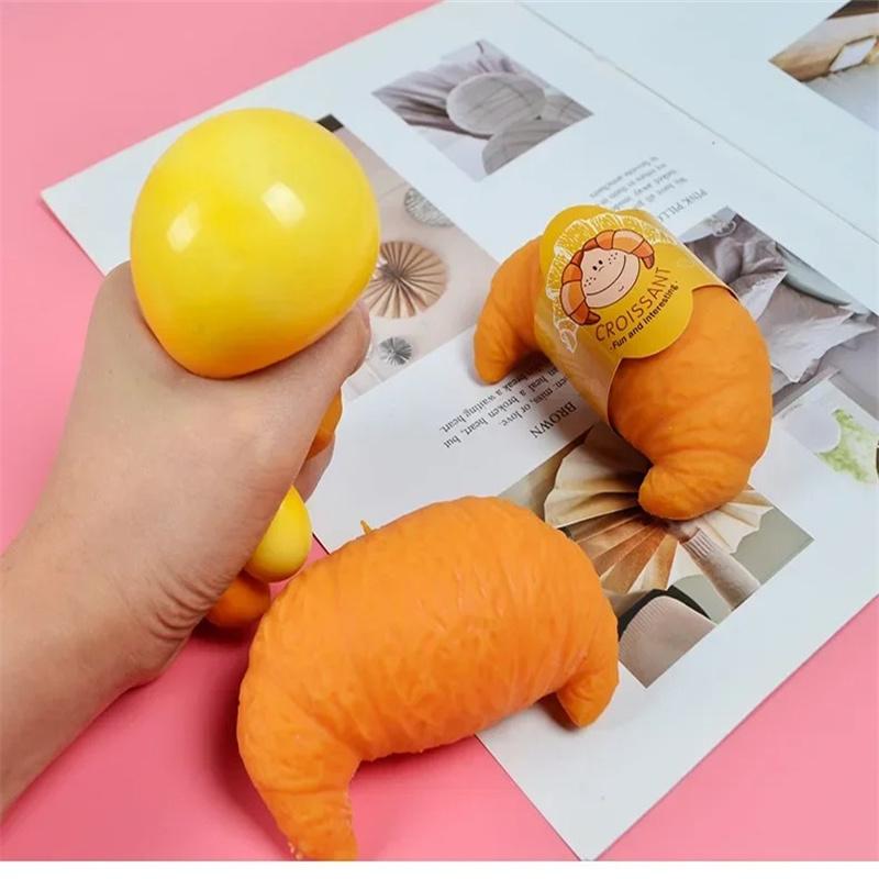 Croissant Bread Stress Toy Sensory Fidget Toy Stress Relief Fidget Toy For Kids & Adults Tricky Funny Squeeze Gifts