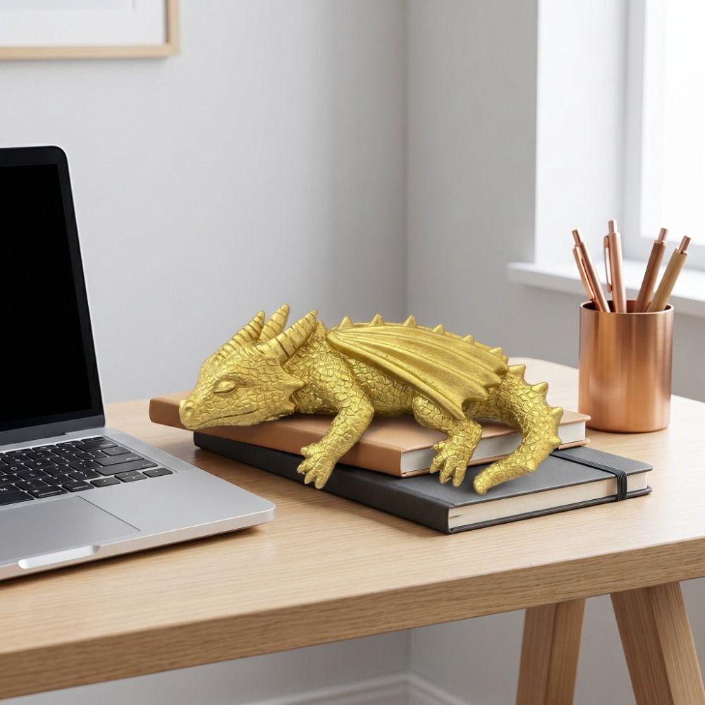 Resin Dragon Sculpture Western Fantasy Desktop Ornament Decorative Dragon Statue  Home Decor