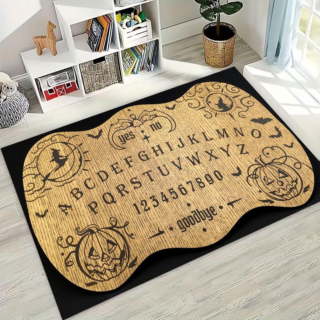 3D Retro Witch Ouija Gothic Spirit Board Rug for Bedroom Living Room Sofa Home Doormat Decor, Large Kids Play Non-slip Floor Mat