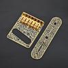 Vintage Carved Pattern Guitar Roller 6-Saddle Bridge and 3-Way Switch Control Plate Set for 6 String Electric Guitars