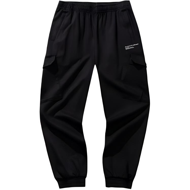 

Anta Basketball Series Simple Solid Color Cuffed Fleece Casual Pants Men bottoms Black 152441502-2 L