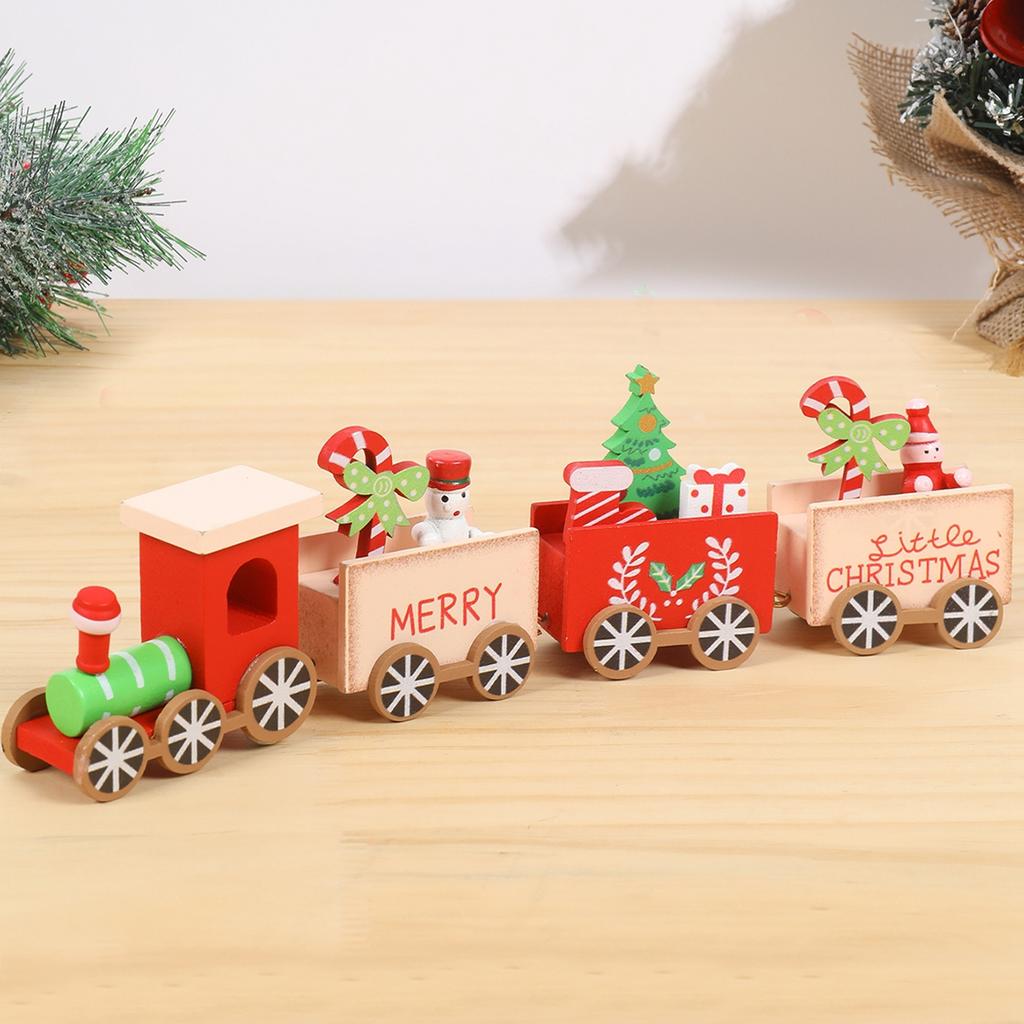Christmas Wooden Train Merry Christmas Decoration for Home 2026 Navidad Xmas Tree Ornament Gingerbread Man Train New Year 2026