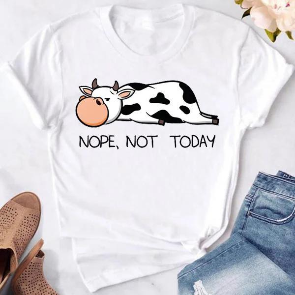 

Милые футболки с коровами «Нет, сегодня нет», женские летние футболки, повседневные футболки с коротким рукавом и круглым вырезом XXXL золотой