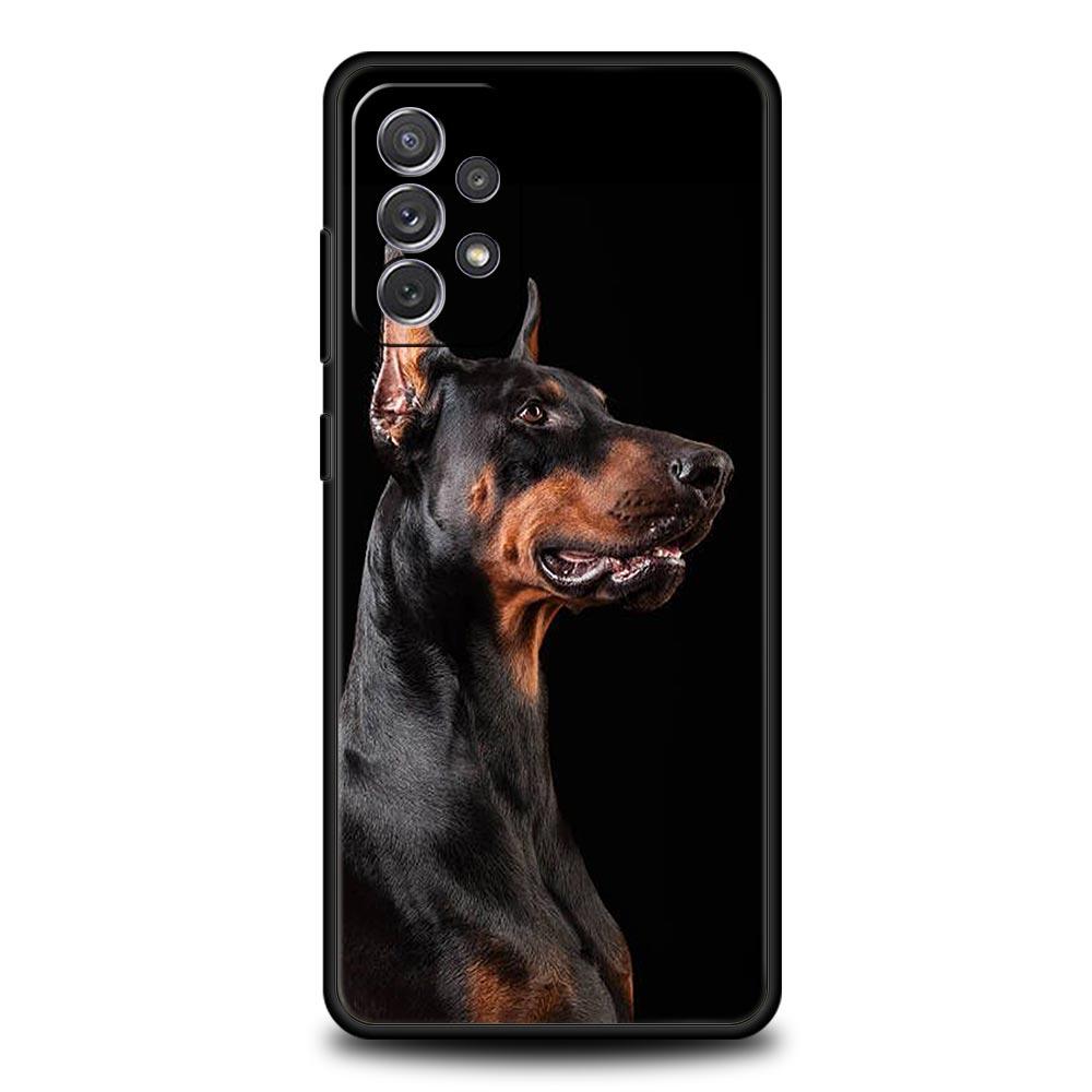 Doberman Dog Phone Case for Samsung Galaxy A55 A35 A17 A07 A15 A13 A25 A51 A71 A72 A73 A32 A52 A52S A41 5G Soft TPU Shell Capas
