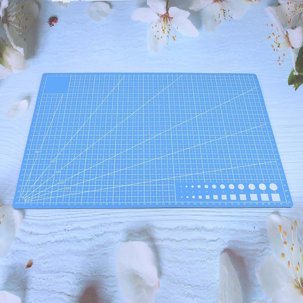 Grid Lines PVC Cutting Mat Self Healing Paper Leather Fabric Cutting Board(Blue)