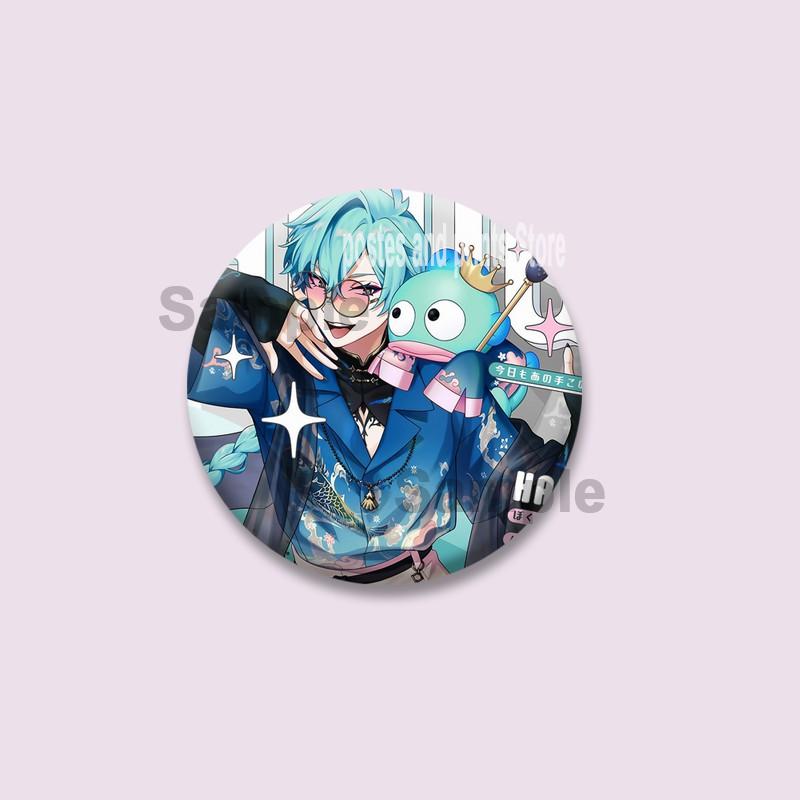 Cartoon Game Merold Kurode Hallritt Brooch Anime Fragaria Memories Lapel Pins Plastic Round Badge for Bag Hat Jewelry XMAS Gifts