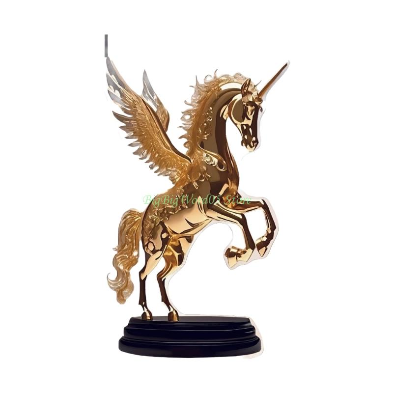 24TE Acrylic Horse Statues Animal Sculptures Collectible Figurines Home Decors