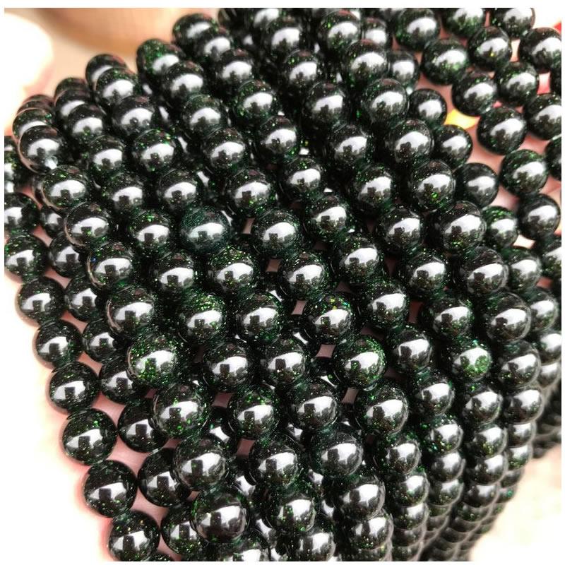 A++ Natural Golden Sandstone & Blue Sandstone & Green Sandstone Loose Beads for Jewelry Making Bracelet Wholesale DIY Accessori 4mm