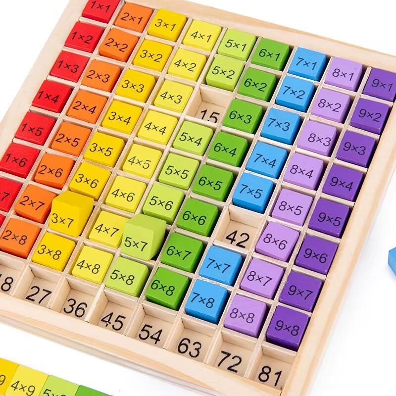 Wooden Nine-Nine Multiplication Table Building Blocks Children's Wooden Early Education Learning Toys Teaching Aids