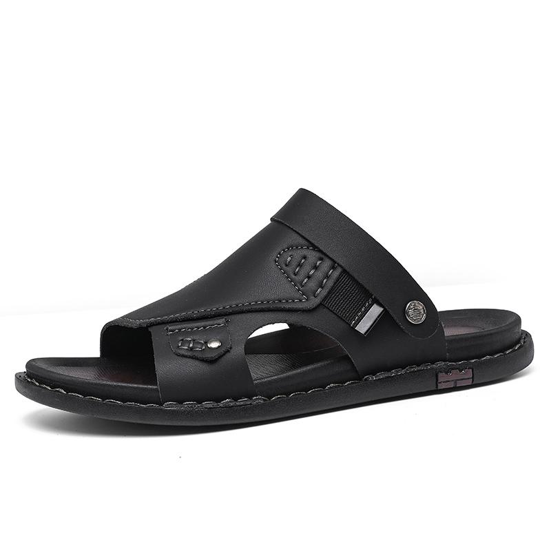 Sandals men s trendy summer versatile soft soled beach shoes men s outdoor wear breathable waterproof anti slip driving sandals 38