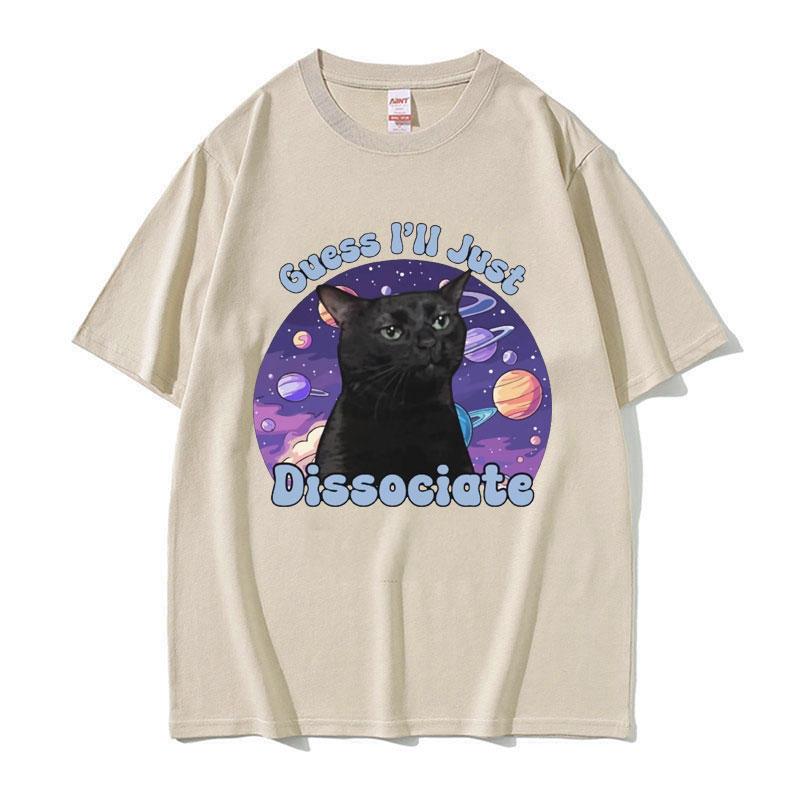 Black Cat Funny Meme Graphic T Shirt Summer Men Women Casual Short Sleeve T Shirts 100 Cotton Oversized Tshirt Tops Streetwear