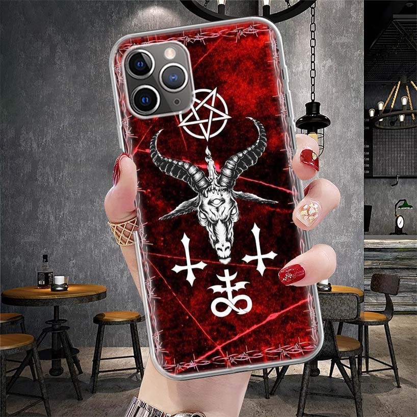 Satanic Goat Satan Devil Soft Phone Case For IPhone 11 17 Air 16E 16 Pro Max 15 + 14 Plus 13 Mini 12 Apple 7 SE 8 Fundas Coque 1