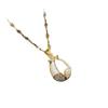 Elegant 2026 Mori Style Flower Pendant Necklace with White Agate