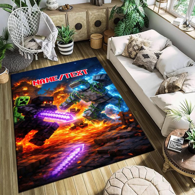 Custom name/text Minecraft Zombie Carpets Suitable Room Office Bedroom Door Mats Birthday Gifts Holiday Gifts Carpet Home Suitable Home Decor
