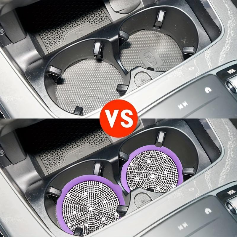 2PCS Car silicone coaster, car cup holder, creative diamond inlaid anti slip coaster, heat-insulating cup holder