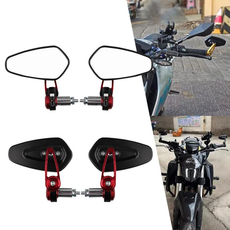 Universal 1 Pair 7/8" 22mm Motorcycle Aluminum Rear View Black Handle Bar End Side Rearview Mirrors Motorcycle Accessories
