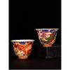 2pcs Chinese Handmade Porcelain Tea Cup Household Dragon and Phoenix Pattern Teacup Ceramic Master Cup Personal Tea Bowl Teaware