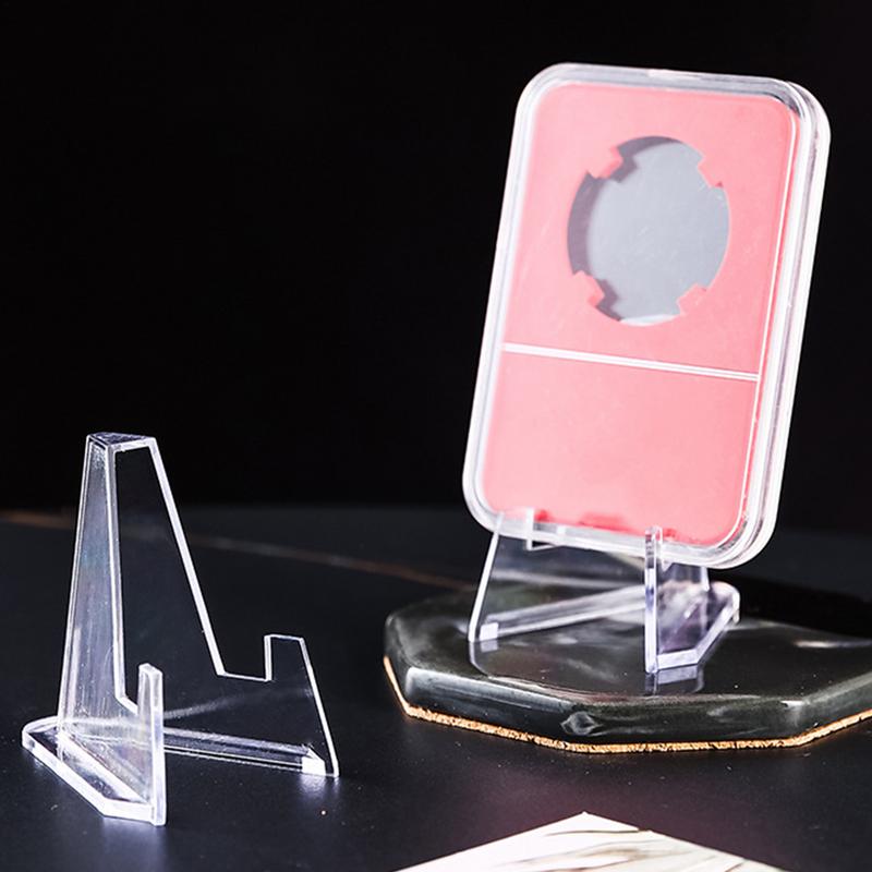Clear Acrylic Coin Display Stand Acrylic Card Stand Portable Clear Coin Display Stand Coin Capsule Holder Trade Show Displays