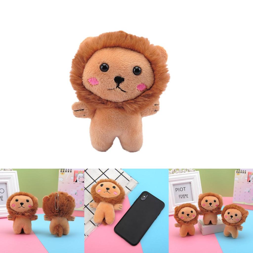Chaveiro Leão de Pelúcia Fofo Brinquedo Animal de Pelúcia Macio de Pelúcia Curta Para Crianças
