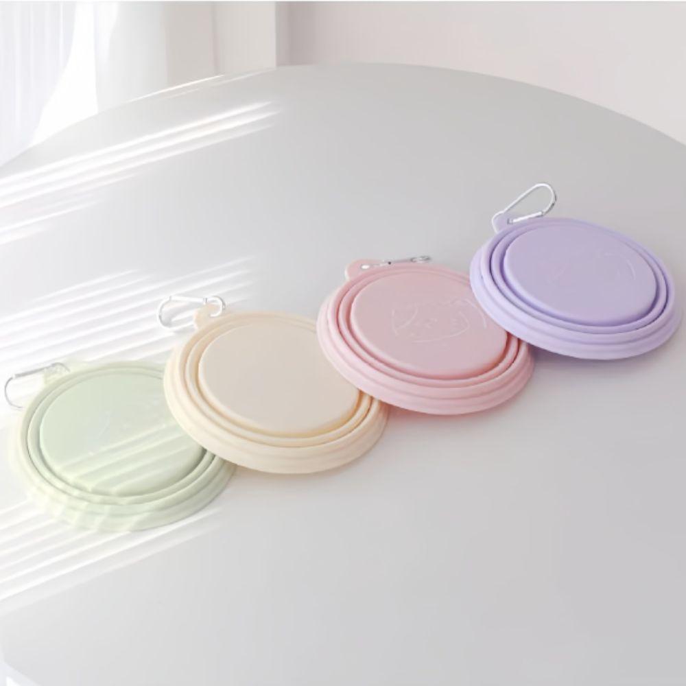 Cartoon Pattern Macaron Pet Bowl TPE Puppy Feeding Bowl Travel Pet Bowl Pet Feeding