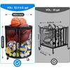 Ball Bin Basketball Storage Portable Container Box Organizer Basket Net for Outdoor Garden Garage Sports Pool Deck Outside