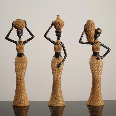 Retro African Girl Home Ethnic Style Craft Resin Ornaments Creative Gifts Living Room Study Character Decorations