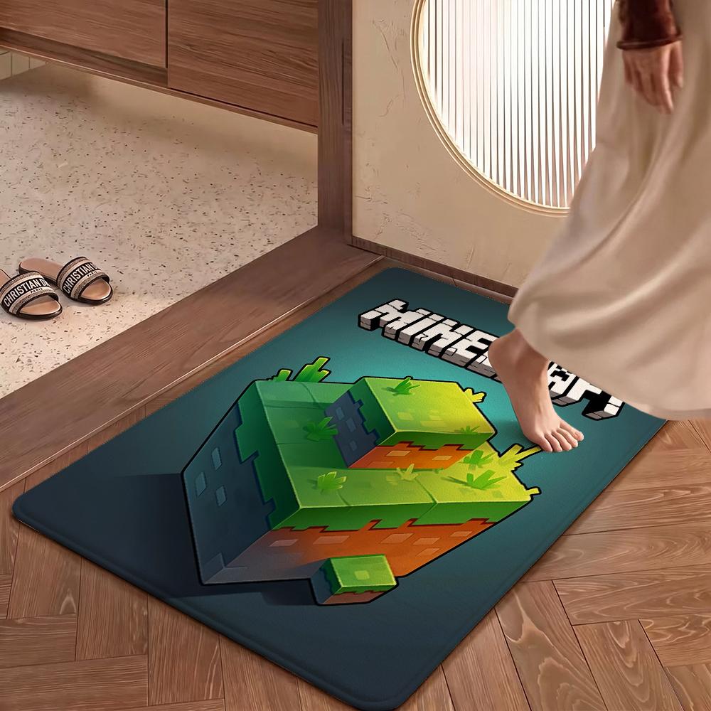 Minecraft Blocky Survival Adventure Printed Rug Durable Stainresistant Carpet For Bedroom Study Home Decor Holiday Gift