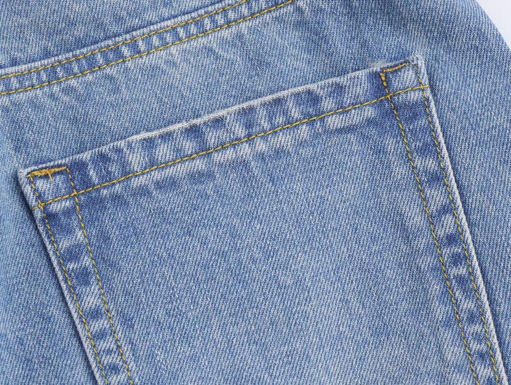 2025 Frühling Europäische & Amerikanische Mode High Waist Schlankmachende Gerade & Weitbeinjeans