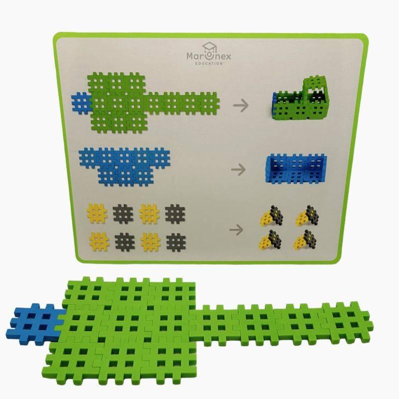 Klocki Edukacyjne Marioinex Mini Waffle Edu 500 Elementów Dla 4-Latka Wspierające Motorykę