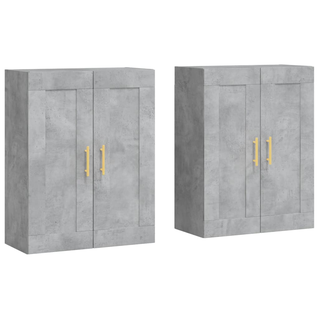 Wall Cabinets 2 pcs Concrete Grey Particleboard