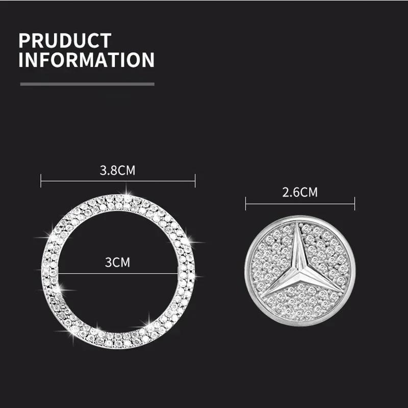 Diamond Car Decor One Click Start Button Engine Start Stop Switch Button Cover for Mercedes Benz W211 W204 W210 W203 CLA GLA AM0