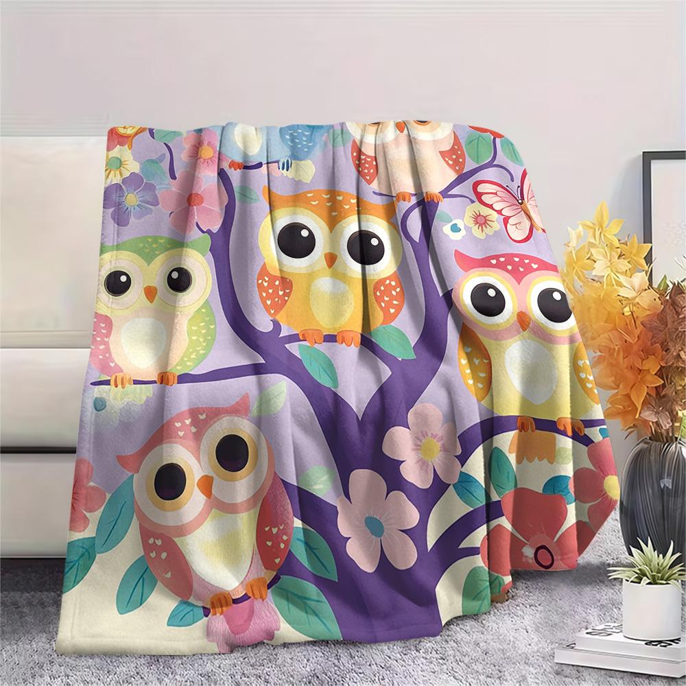 Flanelová deka s potiskem soviček, Vysoce kvalitní, Pohodlná pro všechna roční období, Domácí dekorace, Teplo a pohodlí, Perfektní jako vánoční dárky