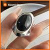 BF CLUB 925 Sterling Rings for Women Simple Geometric Handmade Irregular Retro Big Black Stone Ring Allergy For Birthday Gift