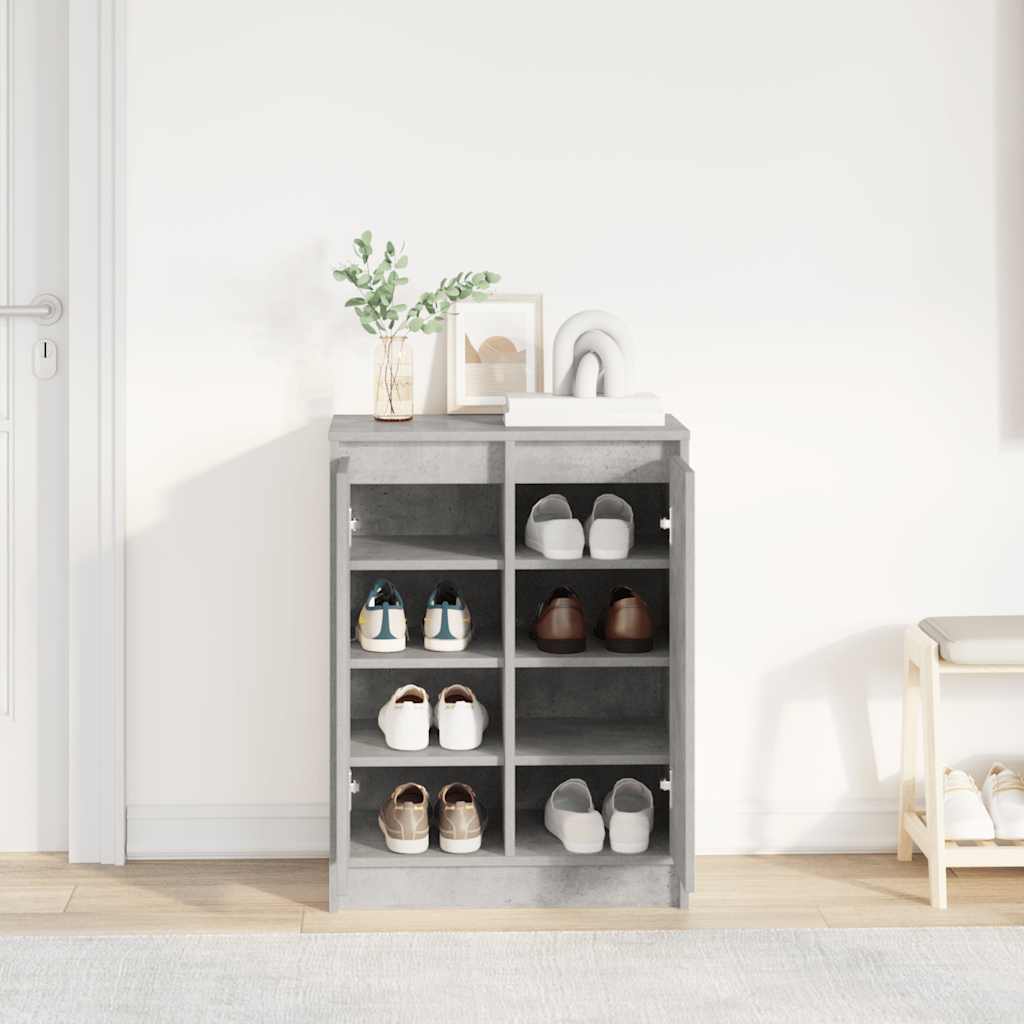 Shoe Cabinet Concrete Grey 57 x 34 x 76 cm Engineered Wood