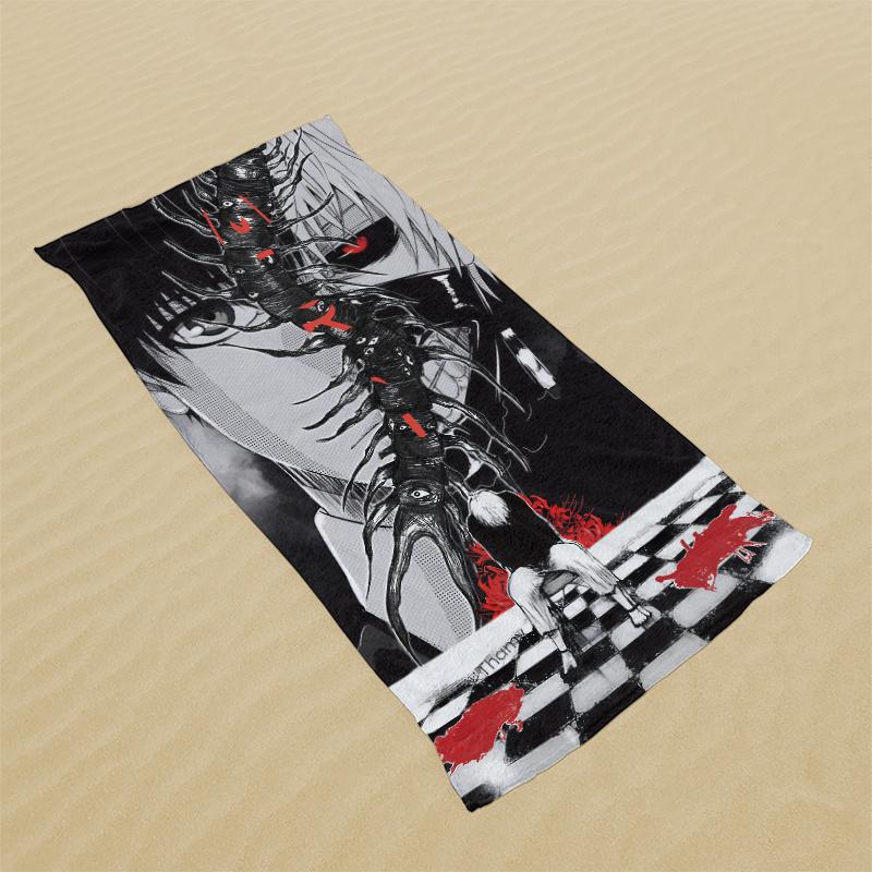 T-Tokyo Ghoul Kaneki Ken Microfiber Beach Towel Quick Dry Super Absorbent Sand Free Soft Oversized Bath Towels Beach Accessories